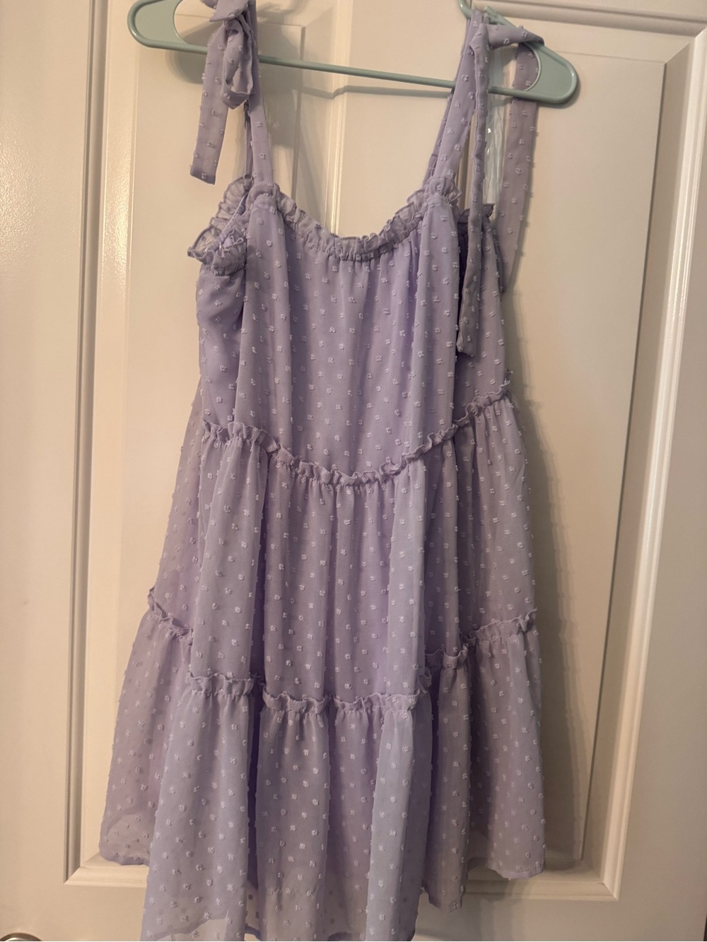 Woman’s Lavender Tiered Sundress with Tie Straps